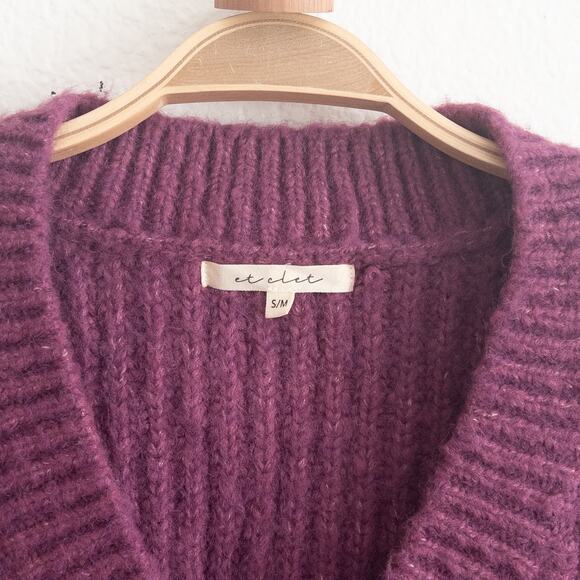 Women's V-Neck Sweater Vest - Purple - Picture 4 of 4
